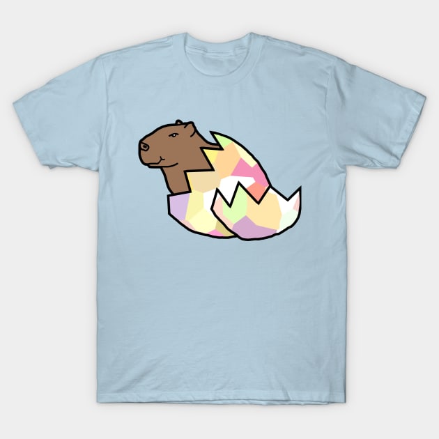 Cute Capybara Hatching from Easter Egg T-Shirt by ellenhenryart